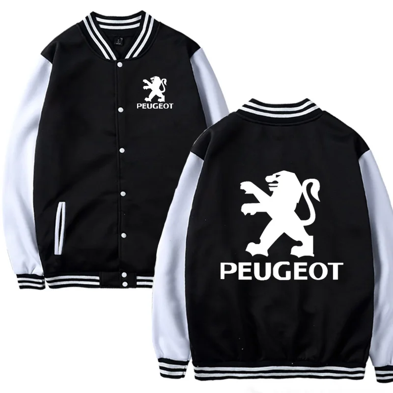 

Mens Baseball Jacket Spring Autumn Slim Fit Baseball uniform Fashion Peugeot Car Logo Sweatshirt HipHop Harajuku Unisex Clothing