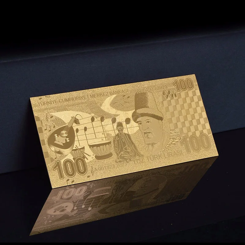 Золотая банкнота WR 999 Турция 100 Турецкая Лира новые коллекционные подарки|gift