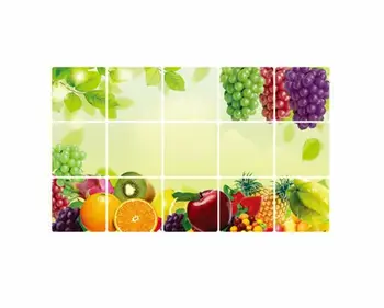 Hot Kitchen Aluminum Foil Self adhesive Fruit Stickers Bathroom Waterproof Wall Sticker Oil Proof Wallpaper Wall Stickers LR1