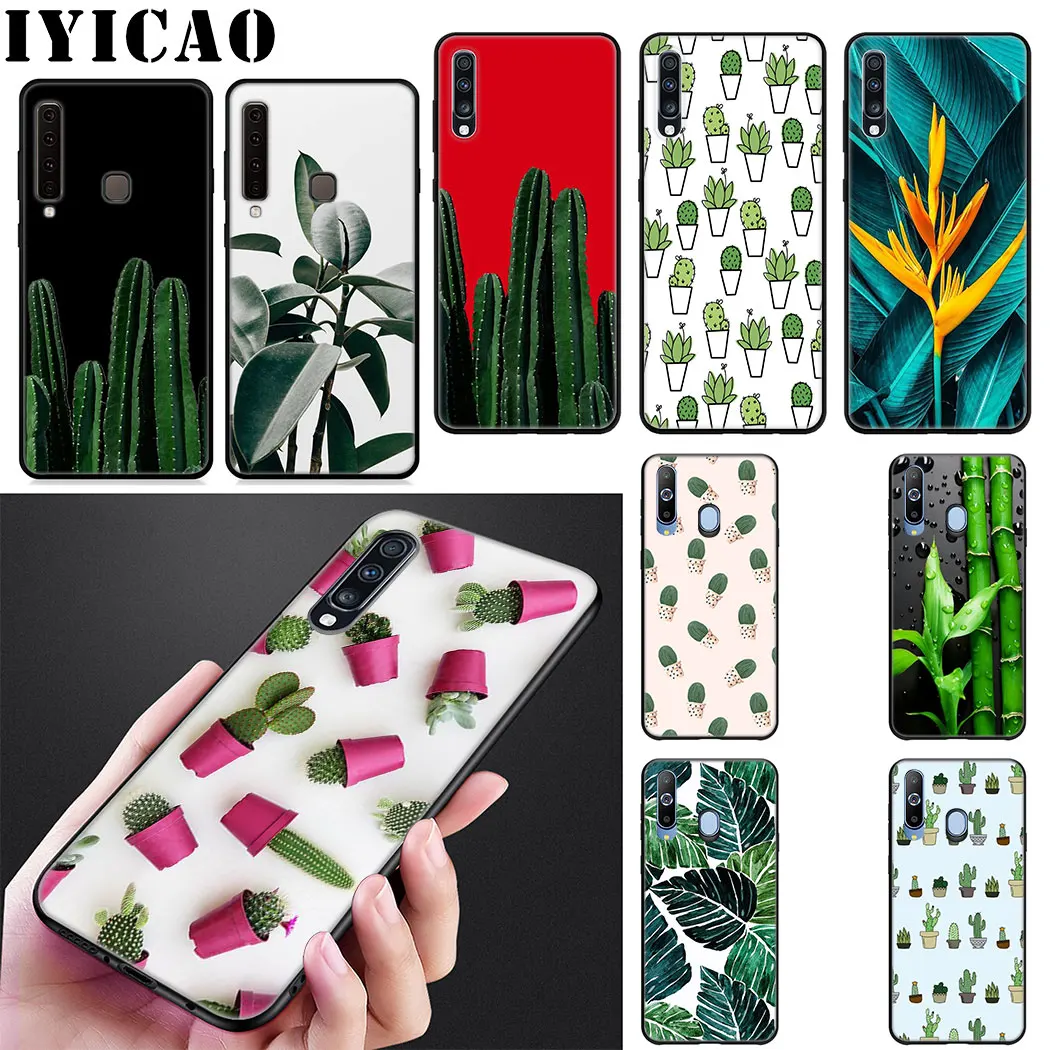 Plant cactus flower Soft Silicone Case for Samsung Galaxy J6 A9 A8 A7 A6 Plus 2018 A5 A3 2016 2017 Phone Cover | Мобильные телефоны