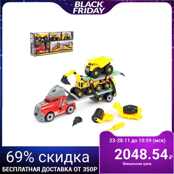 

Construction set screw "Car transporter with cars", with tools