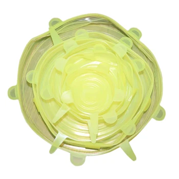 

6pcs Reusable silicon stretch lids universal lid Silicone food wrap bowl pot lid silicone cover pan cooking Kitchen Stoppers