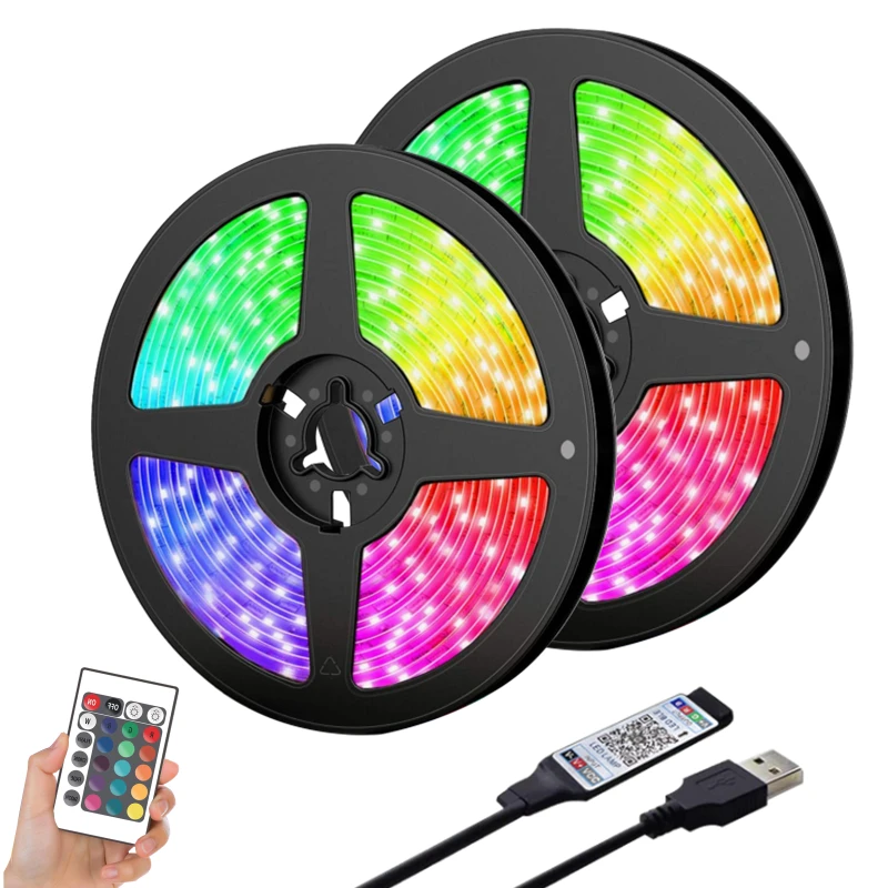 Светодиодные полоски для подсветки светильники Bluetooth Luces fita Licht Rgb подсветка