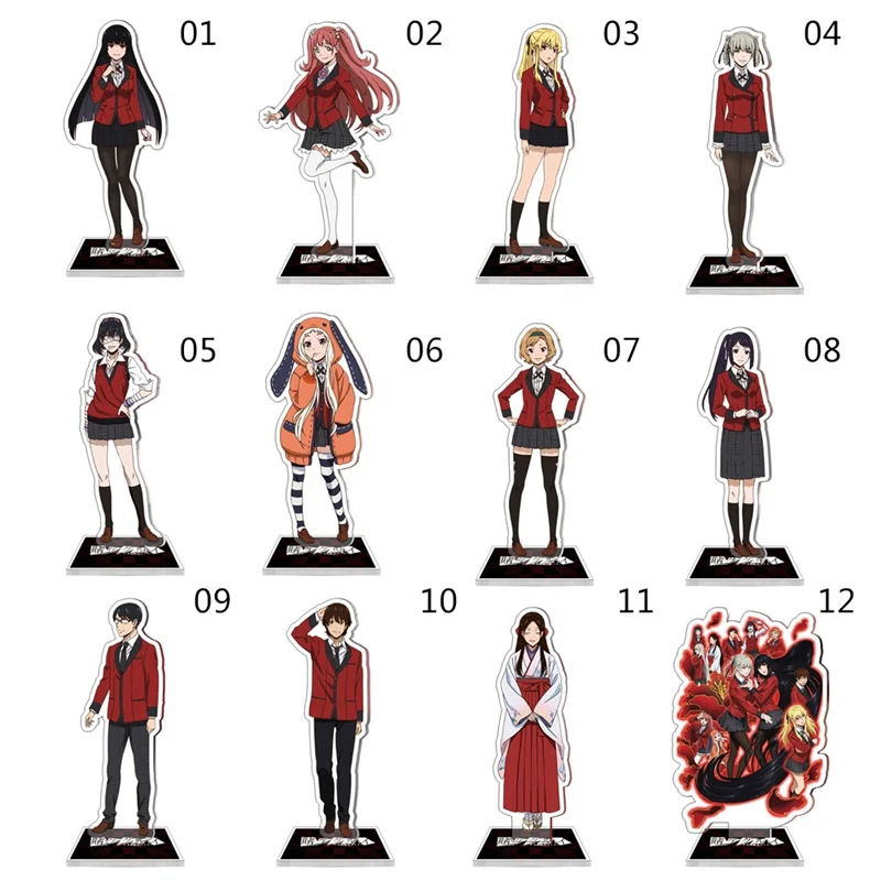 15cm Anime Kakegurui soporte de acrílico cifras modelos escritorio figuras de acción decoración Anime actividades pastel Topper juguete para Fans regalos