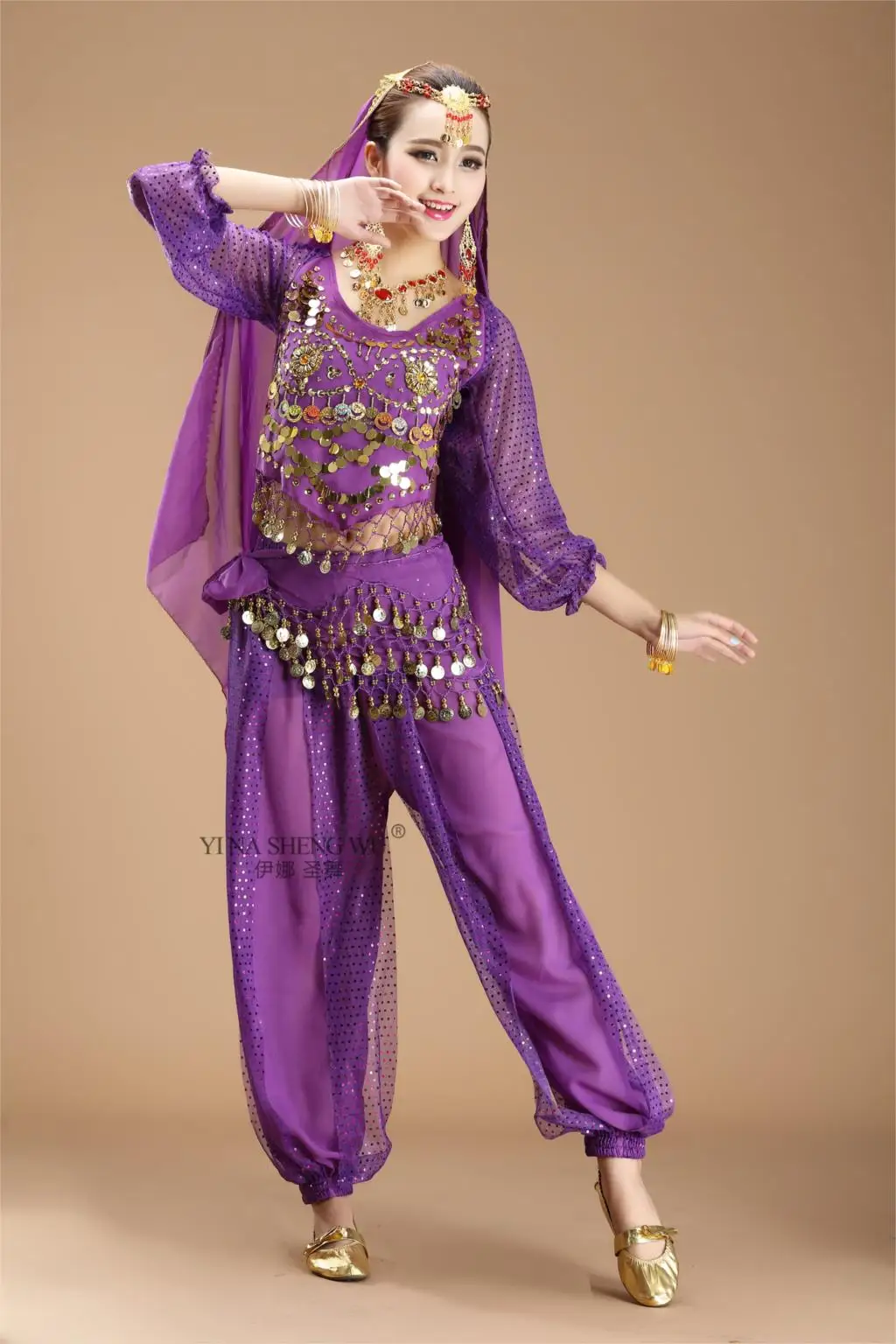 Women Belly Dance professional Indian Oriental bellydance Bollywood costume set costumes ladies Sari Dancing Performance Stage