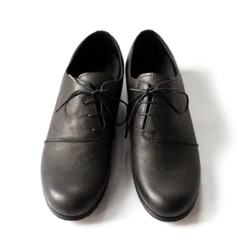 

Retro simple Dress Black shoes Men Round Toe Lace Up Genuine Leather Oxfords Shoes Wedding Party Shoes