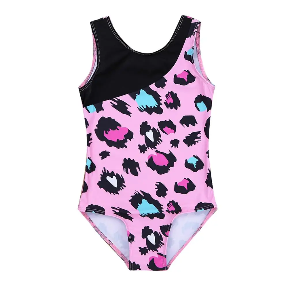 Kids Girls Gymnastics Leotard Children Leopard Printed Ballet Leotards for Girl Gymnastic Jumpsuit Bodysuit Dancing Cosutme