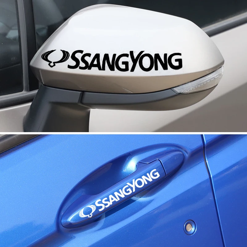 

4 PCS Car Rearview Mirror Sticker Auto Decal for SsangYong Actyon Turismo Ssang Yong Rodius Rexton Korando Kyron Car Accessories