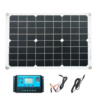 

18W Solar Panel Dual 12V/5V DC USB Charger Kit Monocrystaline Solar Cells with 10A Solar Controller