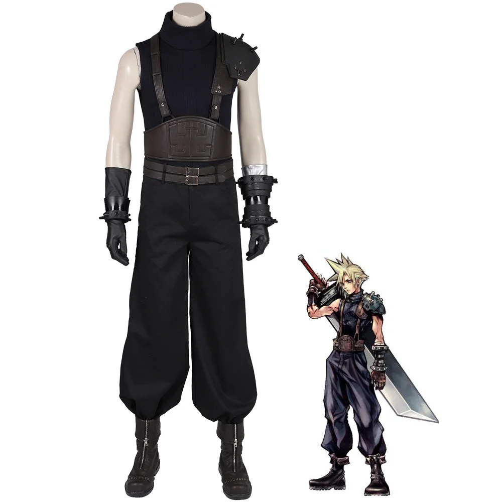 Горячая игра Final Fantasy Cloud Strife костюм крутой человек Хэллоуин наряды мальчиков жилет брюки с аксессуарами комплект
