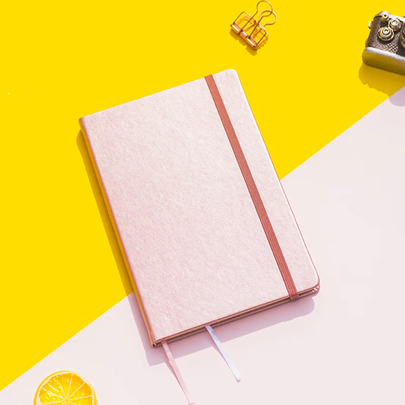

Hard Cover A5 Squared Notebook Elastic Band Back Pocket Grid Journal