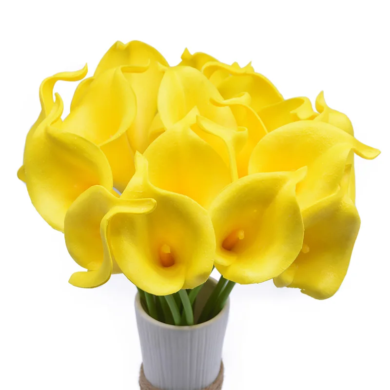 10 головок красочный настоящий сенсорный Калла Лилия искусственный букет цветов Свадебные украшения дома DIY Свадебные цветы искусственные цветы