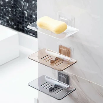 

Recableght Soap Drain Stand Transparent Free-Punching Holder Convenient To Install Bathroom Kitchen Container Wall-Mounted Rack