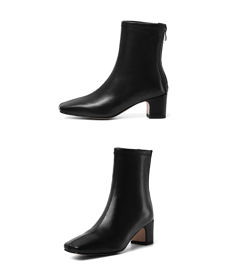 women boots genuine leather winter shoes new brand design ankle vintage shoes zipper shoes woman
