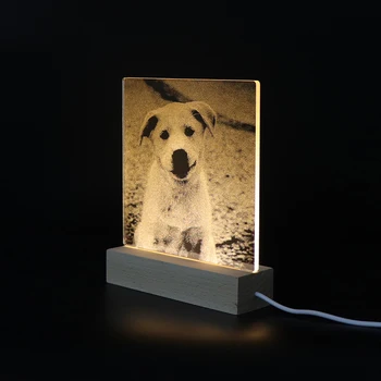 

Customization Wooden Base For Acrylic 3D LED Night Light Animal