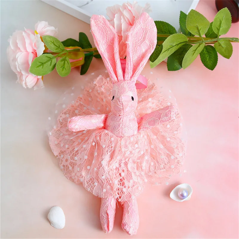 HANDANWEIRAN 1PCS Cute 20cm Lace Skirt Rabbit Plush Toy PP Cotton Decorative Pendant Boys And Girls 4