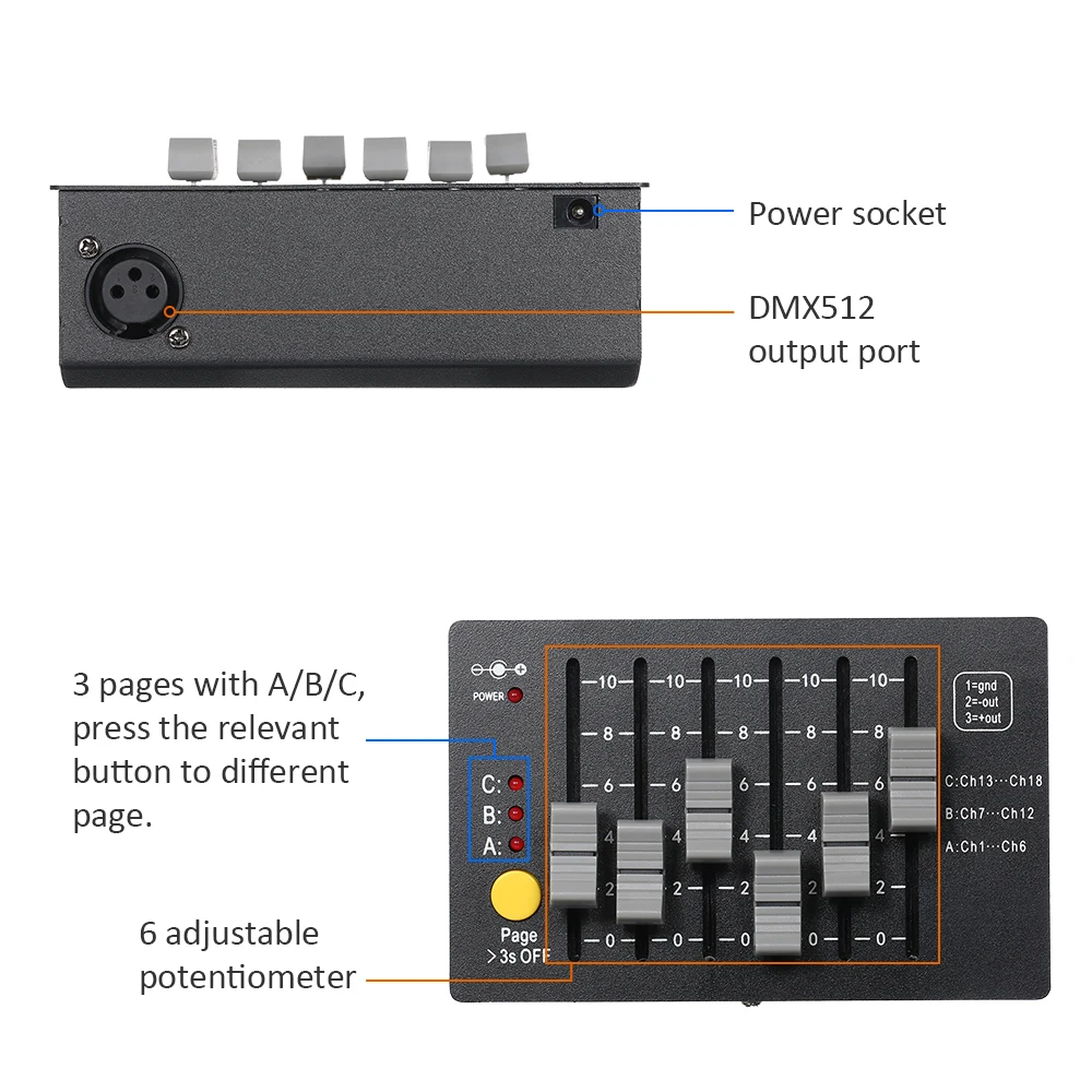 0,5 Вт мини DMX-18 сценический контроллер DMX 512 консоль DJ оборудование осветительное приспособление для DJ шоу паб клуб KTV бар вечерние светильники