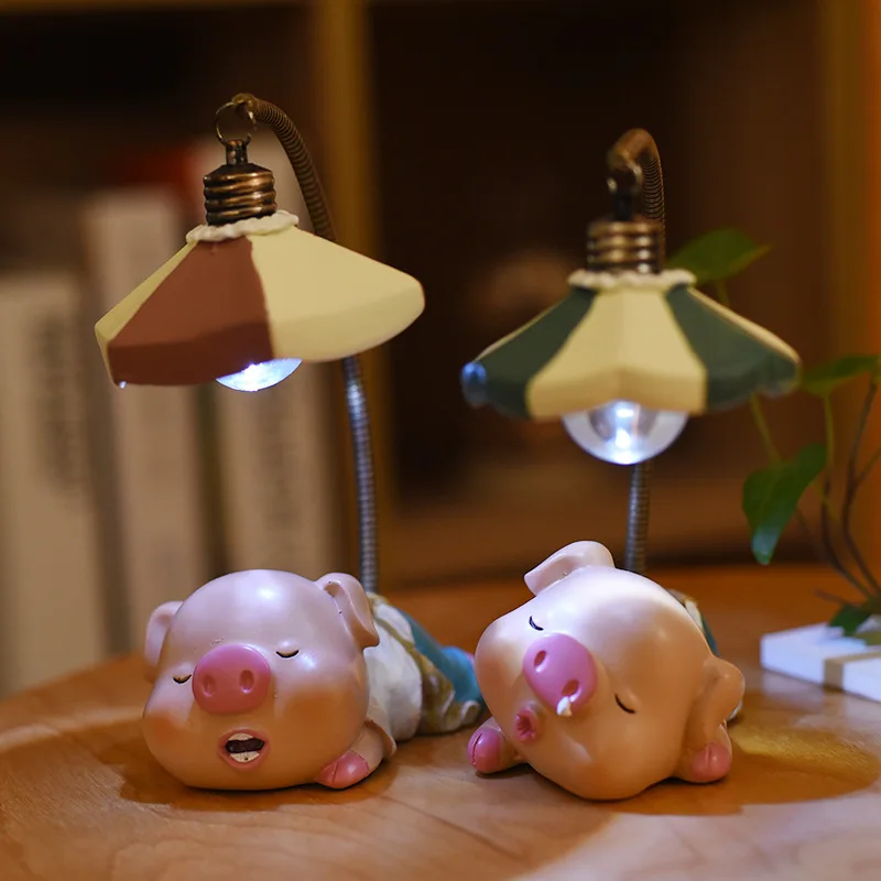 Ночной светильник из смолы с рисунком свинки мультфильма лампа для детской