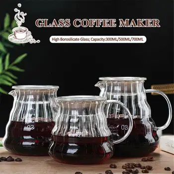 

Carafe Drip Coffee Pot 360ml 600ml 800ml V60 Pour Over Glass Range Coffee Server Coffee Kettle Brewer Barista Percolator Clear