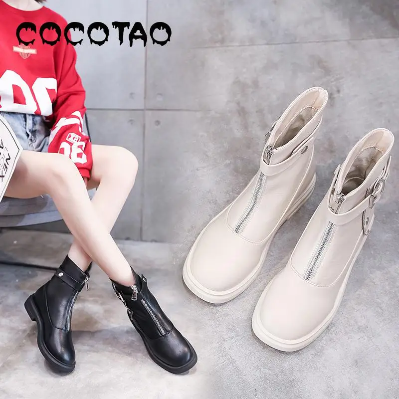 

Boots Female British Wind 2019 New Joker Flat Zipperthin Short Ins Martin Boots Women Boot Winter Knee