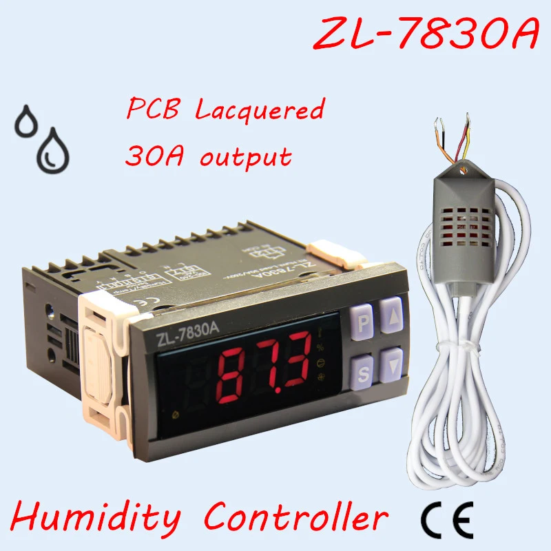 ZL-7830A, 30A реле, 100-240В AC, цифровой, регулятор влажности, гигростат