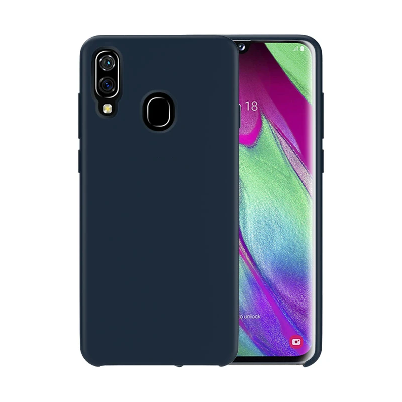 Темно-синий Для samsung A40 чехол силиконовый мягкий защитный чехол для samsung Galaxy A70 A50 A40 A30 A20 A10 A6 A8 плюс A7 A9 A750 чехол - Цвет: Темно-синий