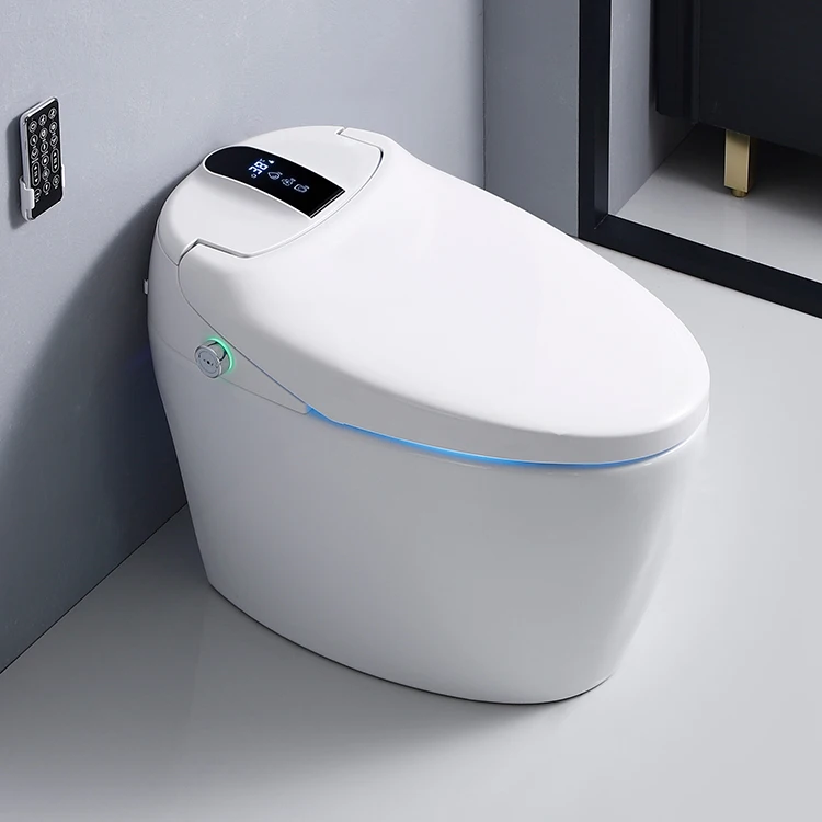 Luxury S-trap Intelligent Floor Mounted WC Remote Controlled Smart Bidet Toilet RS033A