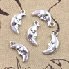 12pcs Charms Moon Face 19x9mm Antique Silver Color Pendants Making DIY Handmade Tibetan Finding Jewelry ► Photo 2/2