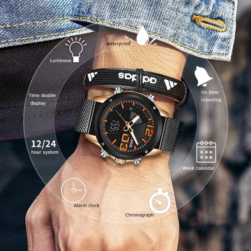 Relogio Masculino новинка 2019 LIGE мужские часы Топ бренд роскошные военные спортивные