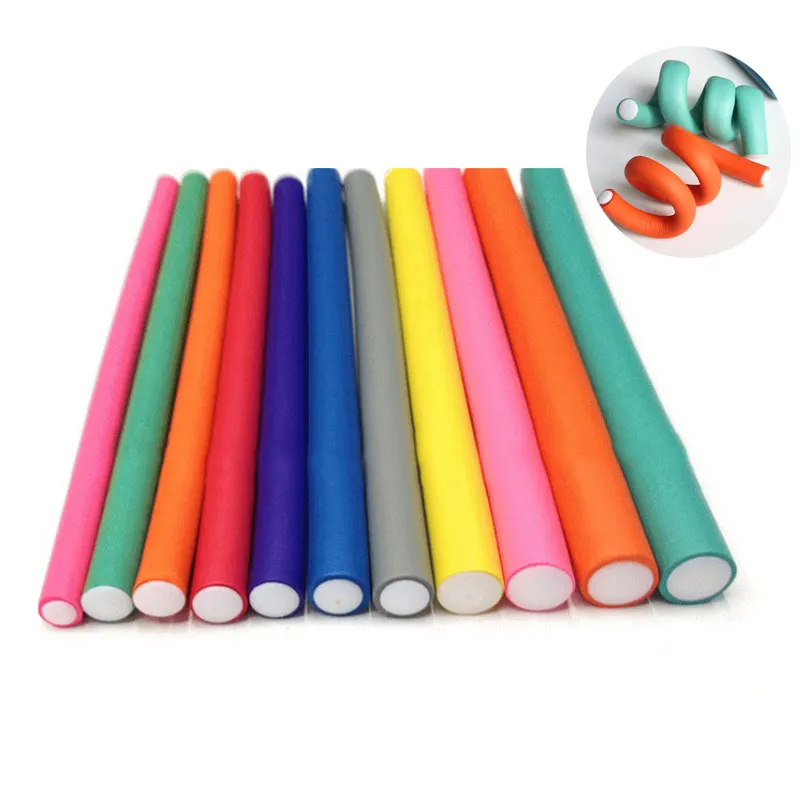 10 Pcs/Set Hair Curler Magic Air Hair Roller Curling Sticks Soft Foam Twist Flexi Rods DIY Styling Tool SANA889