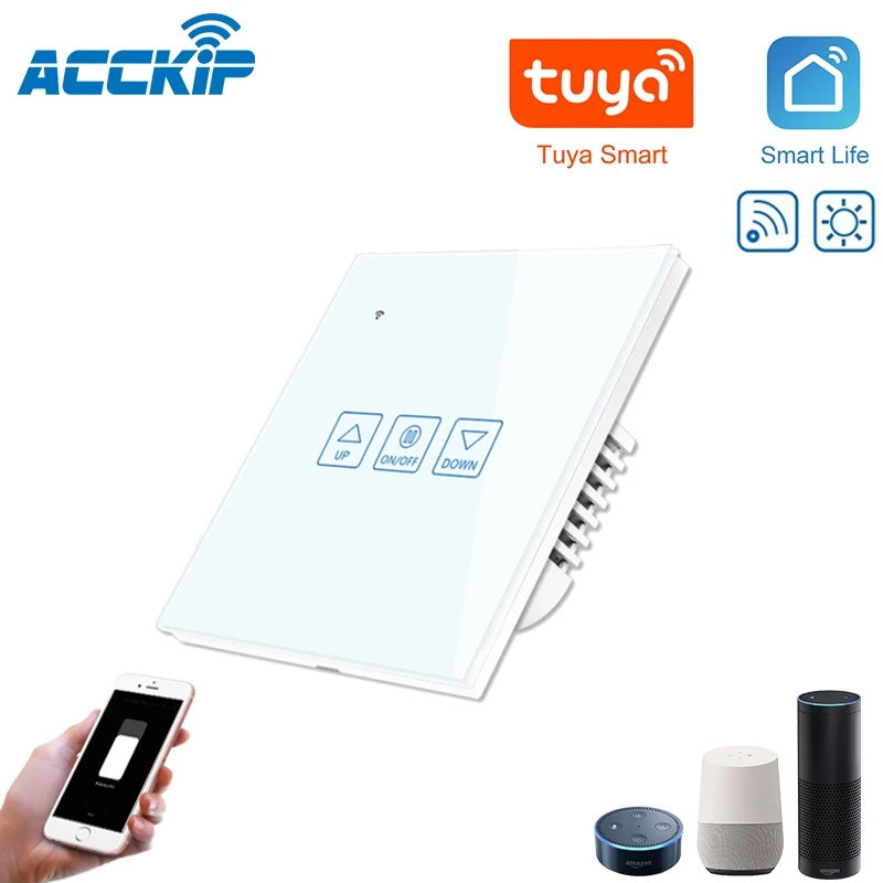ACCKIP Wifi умный настенный сенсорный светильник, диммер Smart Life Tuya APP, пульт дистанционного управления для домашней автоматизации - Цвет: White