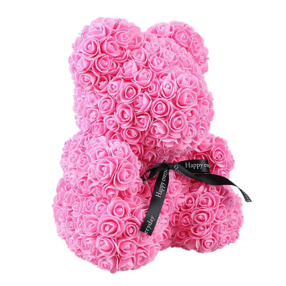 25/40 см розовый медведь сердце цветок подарок для девушки день рождения свадебные искусственные вечерние украшения для дома