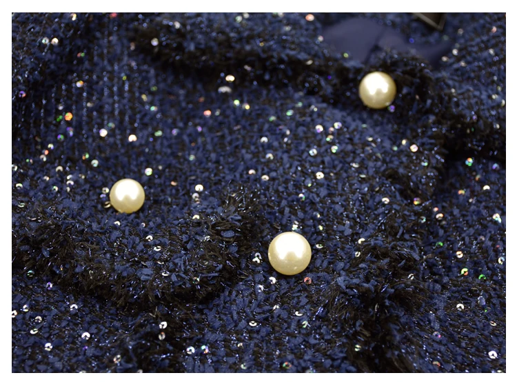 Новая модная осенне-зимняя твидовая куртка для подиума, роскошные брендовые бусины «Мешочек Золота», дизайнерское длинное пальто с бахромой, женская верхняя одежда