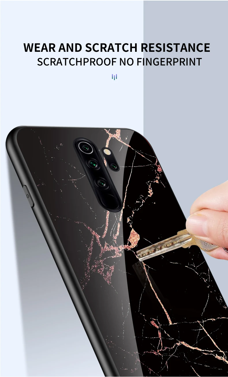Чехол из закаленного стекла KEYSION для Xiaomi Redmi Note 8 Pro, силиконовый чехол из ТПУ с жесткой рамкой для телефона Redmi Note 8 8 Pro