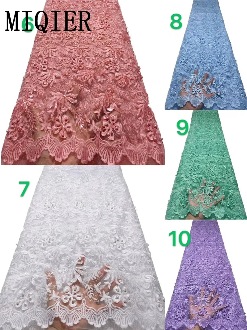 MIQIER High Quality African nigerian tulle Lace Fabric cotton fabric Water Soluble for sewing dress Swiss  Дом и | Ткань -1005001442894906