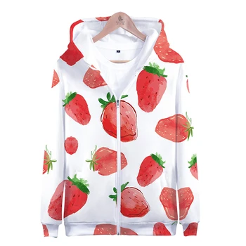 

New 3D Print Fruit Zipper Hoodies Men Women Jacket Casual Long Sleeve Zip Up 3D Hooded Fashion Kawaii Fruit Hoodies Sweatshirts
