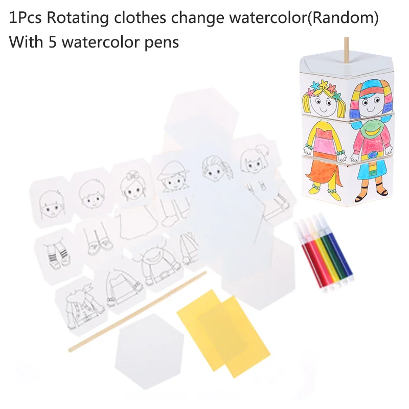 1Pcs cloth Детский сад Картина акварелью граффити мультфильм ребенок окраска картина ручной работы DIY искусство комплект LXX - Цвет: 1Pcs cloth