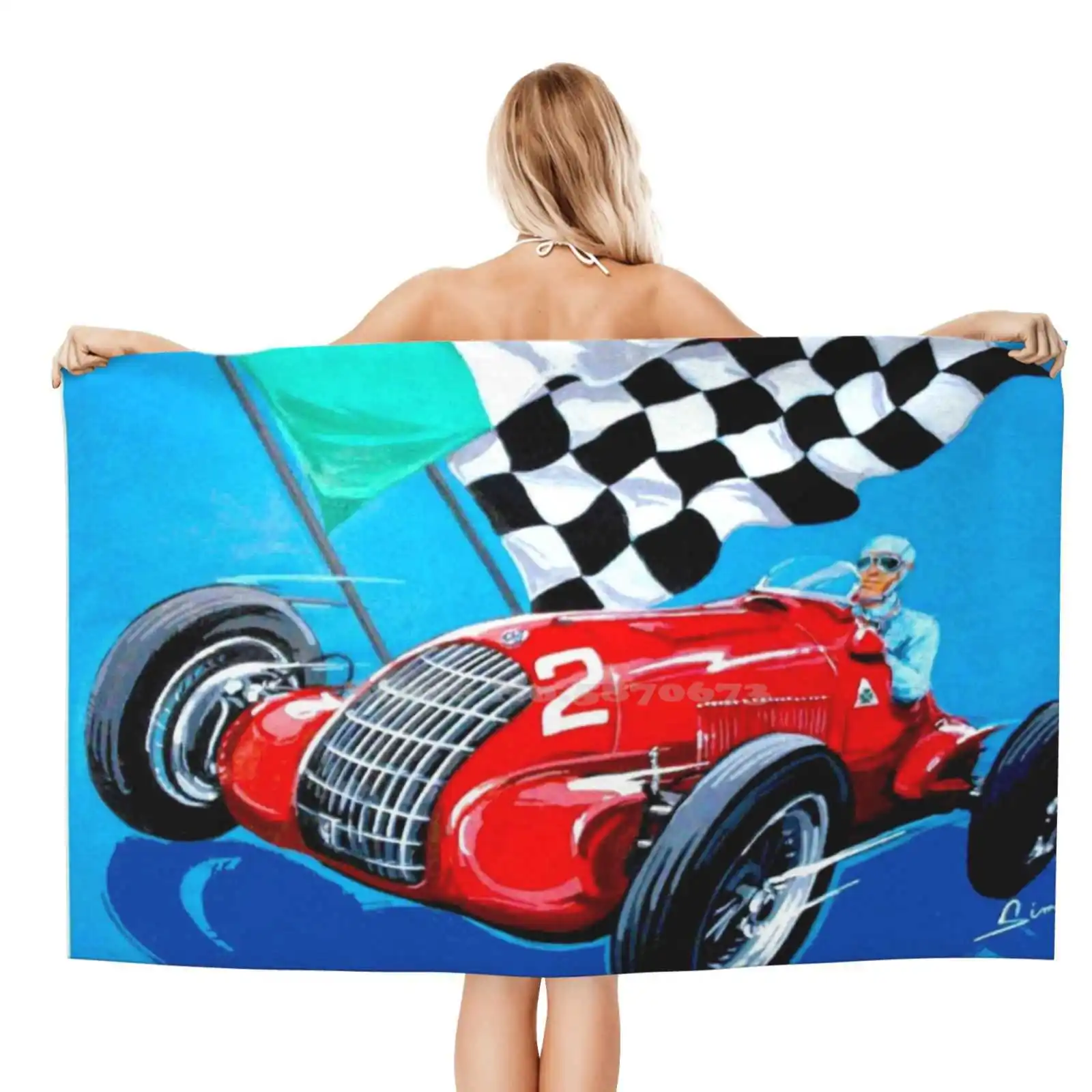 Coppa Ciano : Vintage 1939 Italiano Grand Prix Auto Print 3D Print Asciugamano Sportivo Morbido Asciugamano Coppa Ciano Italia Bandiera Italiana
