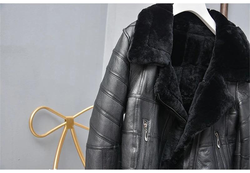Aorice TX307704 женские зимние базовая мотоцикл натуральном овечьем меху куртка, пальто, женская Свободная натуральная меховая шуба, верхняя одежда
