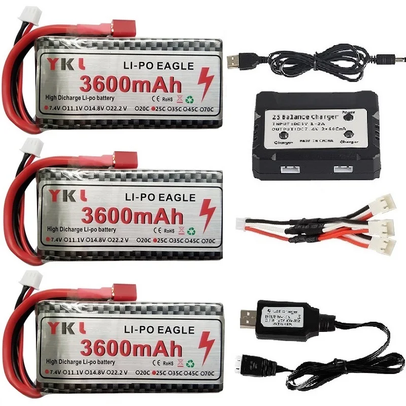 

Литий-Полимерный Аккумулятор 7,4 В 3600 мАч 2S/комплекты зарядных устройств для моделей Wltoys 12428 12423 RC Cars feiyue 03 Q39 FY07 FY-07