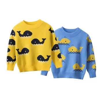 

Fashion cartoon print Winter Kids Sweater Baby Boys Jumper Children Knit Fashion O-Neck Top