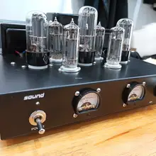 HiFi 6H8C Push 6p1 вакуумный ламповый усилитель односторонний стерео усилитель мощности VU метр ламповый усилитель 6.8вт ×2