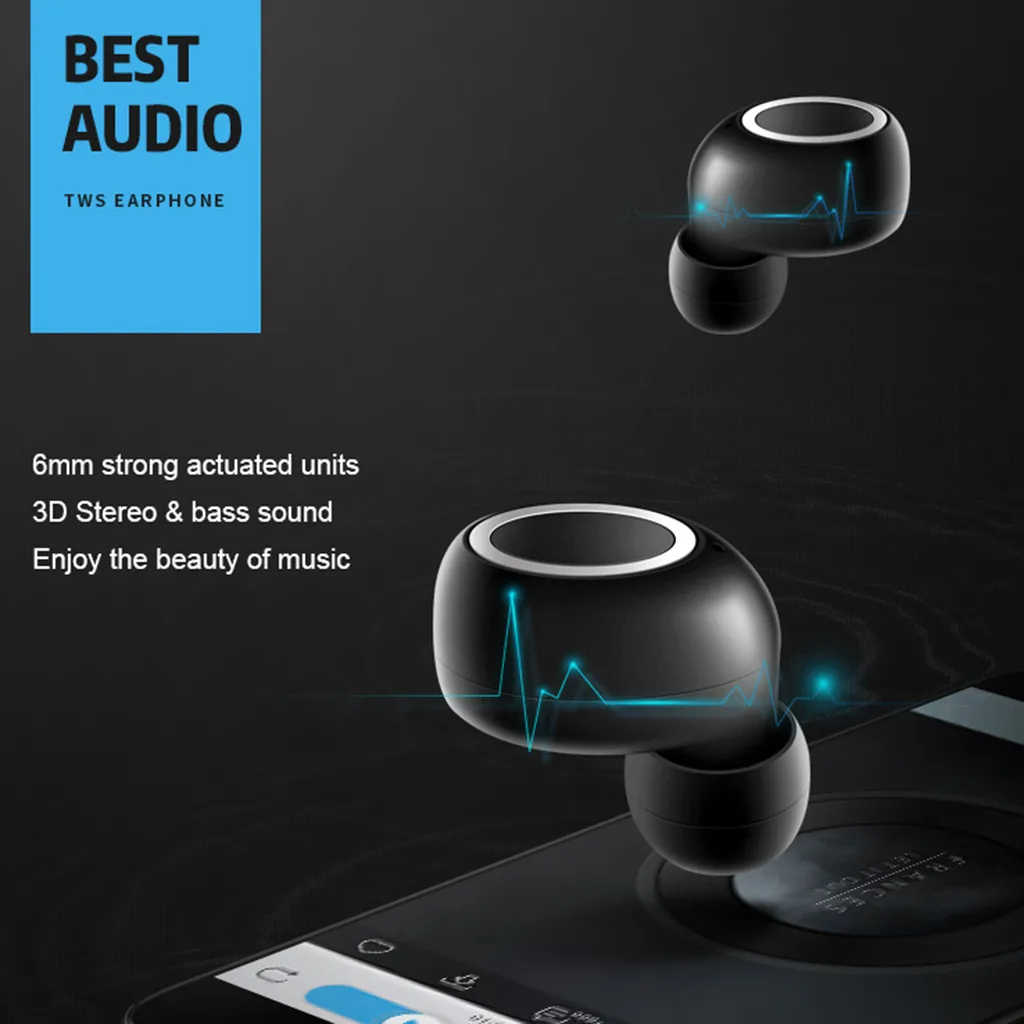 Mini Twins True беспроводные наушники спортивные Bluetooth в ухо монитор стерео с