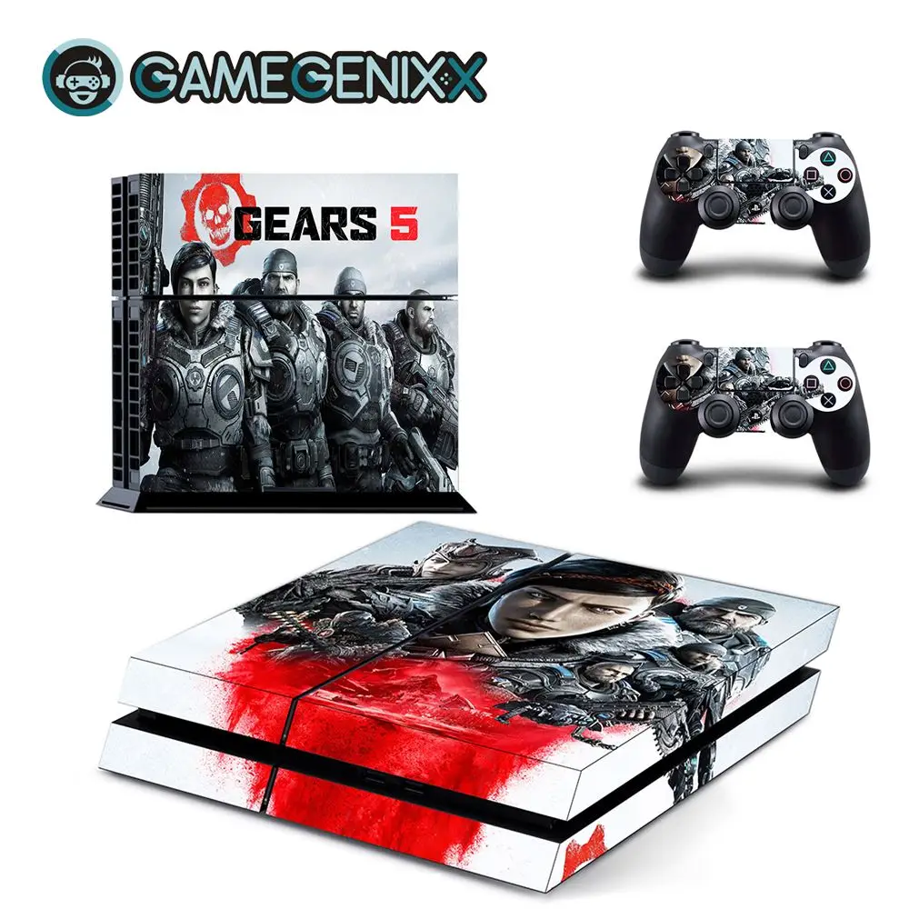 GAMEGENIXX Кожа Наклейка Защитная Наклейка Обложка для PS4 консоли и 2 контроллеров-Gears 5