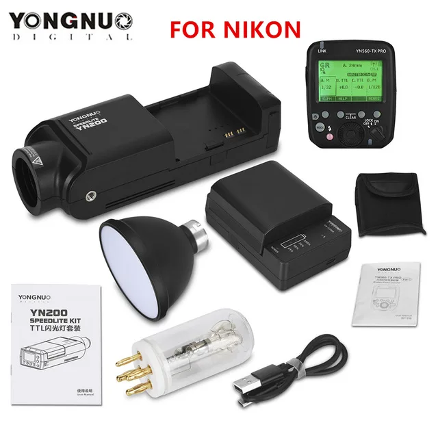 YN200 and 560-TX-N YONGNUO YN200 ttl HSS 2,4G 200W литиевая батарея с usb type C, совместимый YN560-TX(II)/YN560-TX Pro/YN862 для Canon Nikon - Цвет: YN200 and 560-TX-N