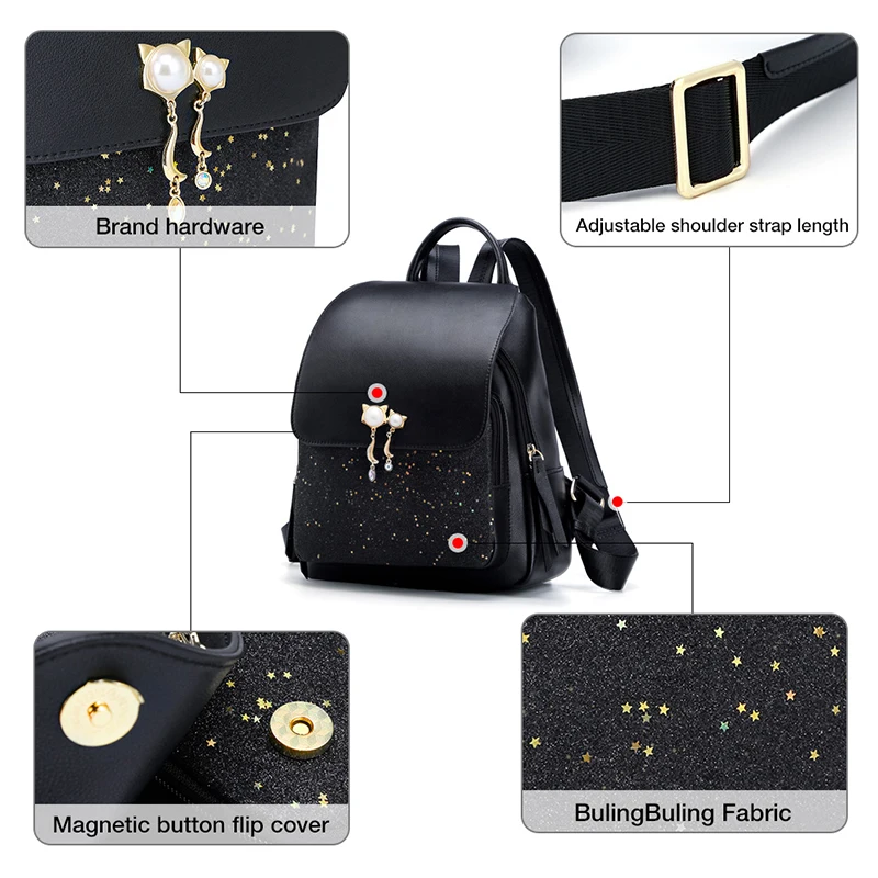 GIFORE ブラックバッグ ストラップ付き GIFORE ブラックバッグ