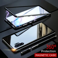 Полный корпус защитный чехол для телефона для samsung Galaxy Note 10 Plus Магнитный чехол для samsung S10 Note10 Plus металлический чехол Bumber