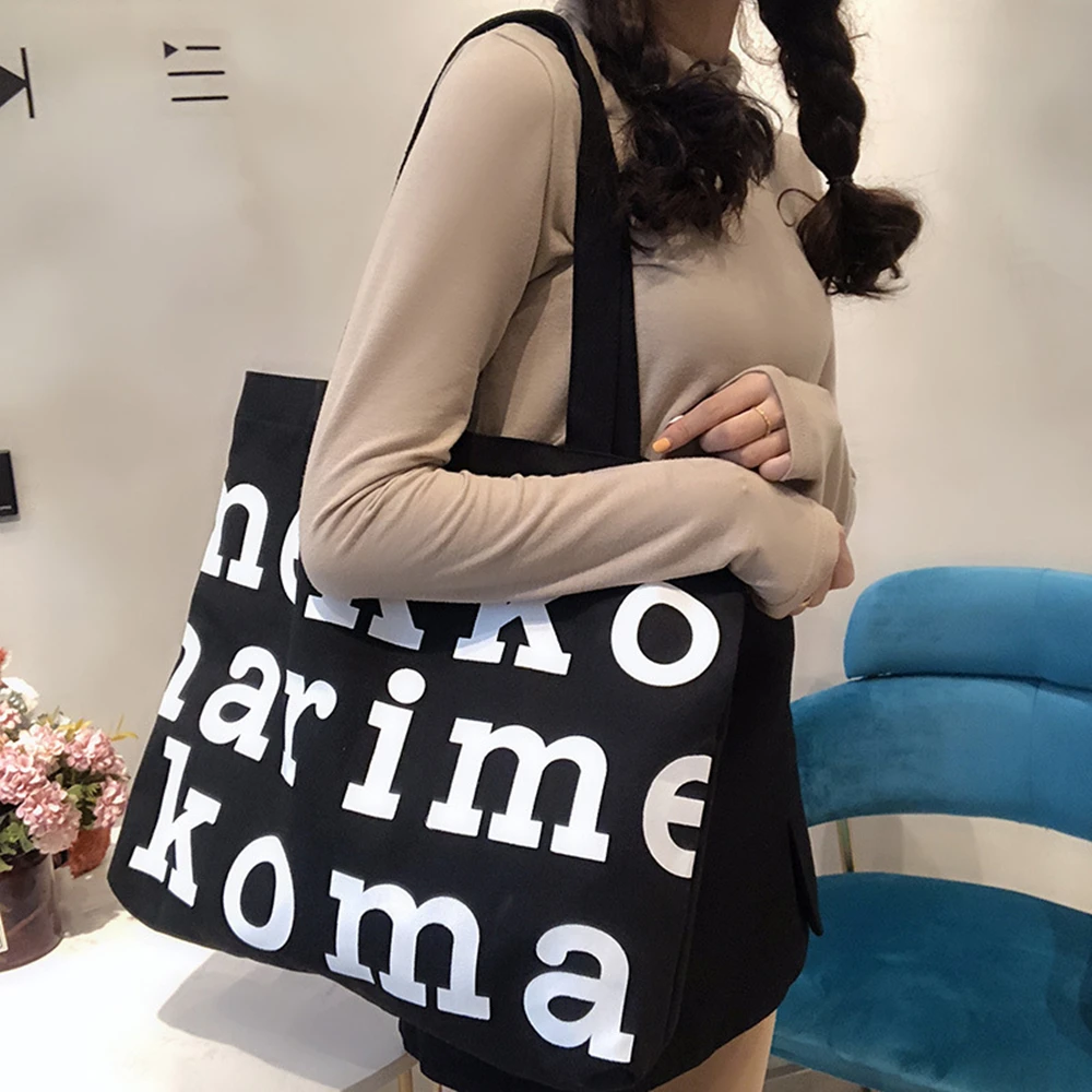 Handbag-Bag Canvas Printing Korean-Version One-Shoulder Large-Capacity New Student School-Bag