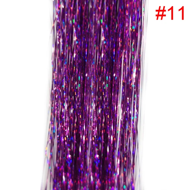 Sparkle Shiny Hair Tinsel Holographic Hair Dazzles Bling Twinkle Glitter Hair Extensions Colorful Hair Accessories For Braiding 1pc color11