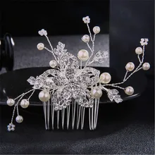 FIAZIA, серебряные украшения для головы невесты, женские аксессуары для прополка, ювелирные изделия ручной работы, украшение для невесты с кристаллами, гребень для головы, Ziron, цветок, головной убор